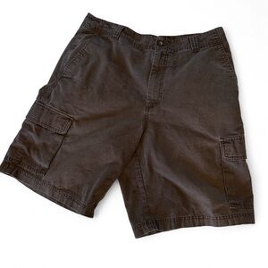 Geoffrey Beene Cargo Shorts Brown Utility Pants Surfer Preppy Casual Size 34”